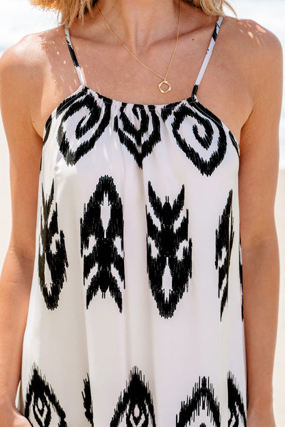 Black Western  Aztec Printed Fashion Vacation Sundress