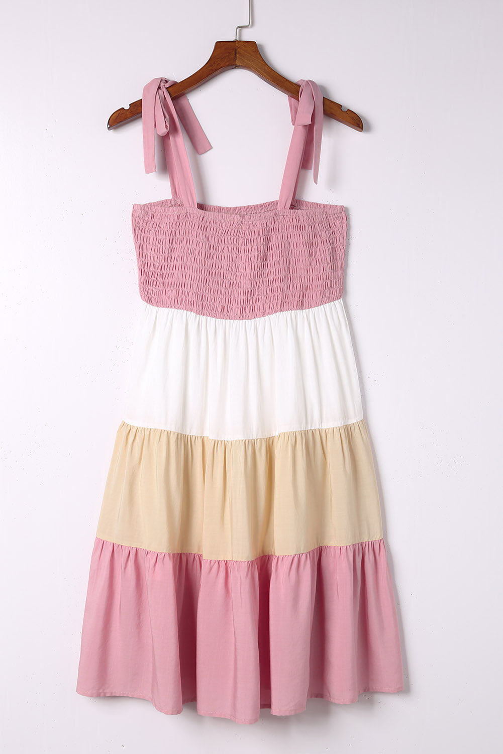 Multicolor Smocked Color Block Sleeveless Mini Dress