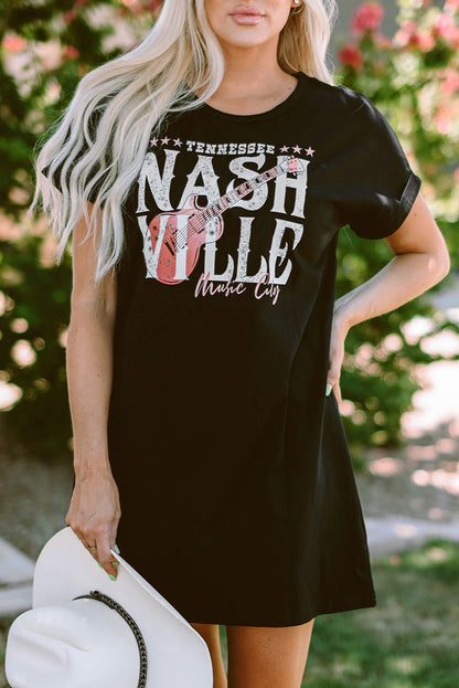 Black Nashville Music Festival Trending T-Shirt Dress