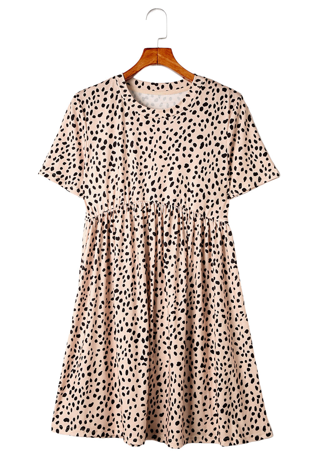 Leopard Print Short Sleeve Tunic T-shirt Dress