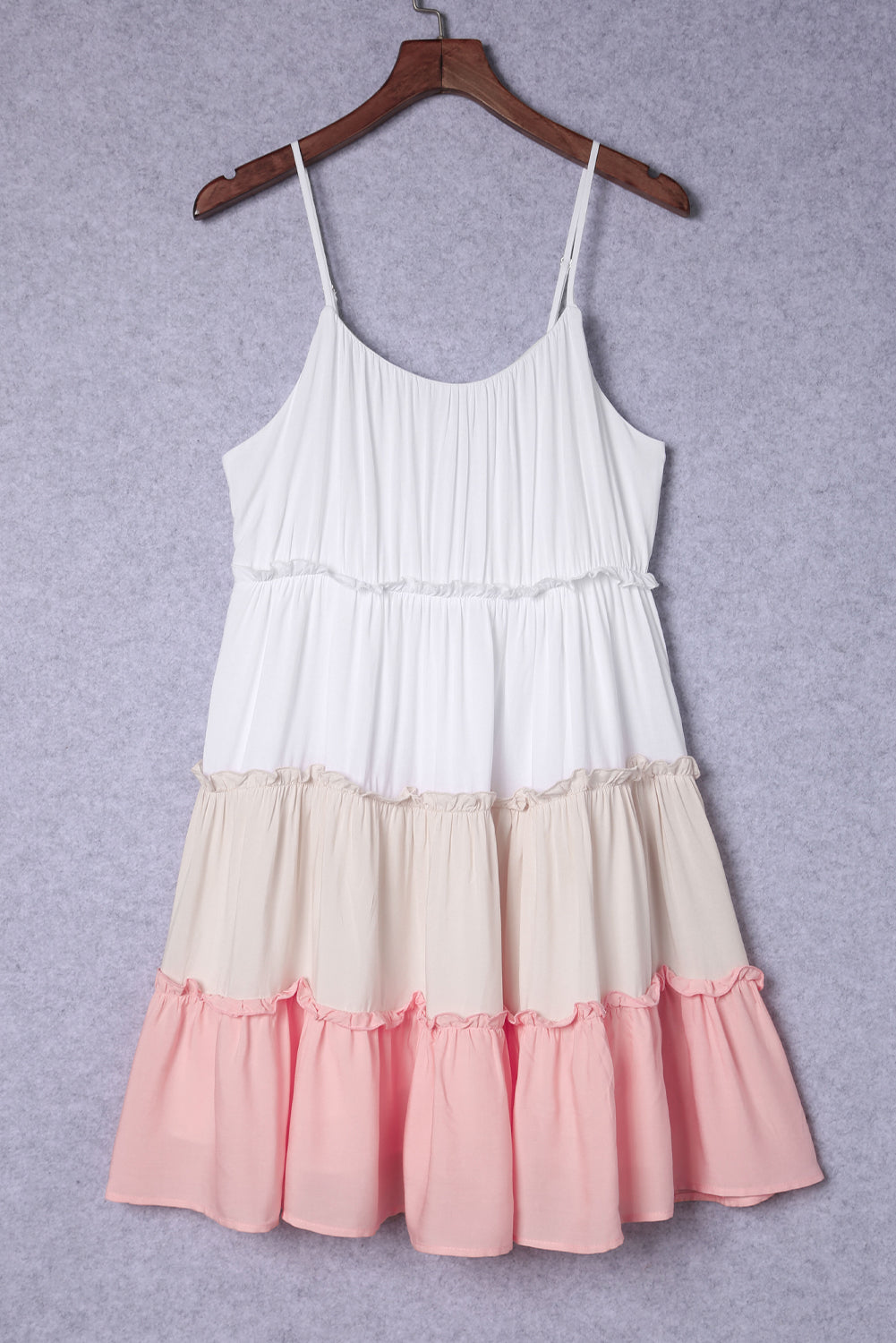 Multicolor Frill Tiered Colorblock A-line Sundress