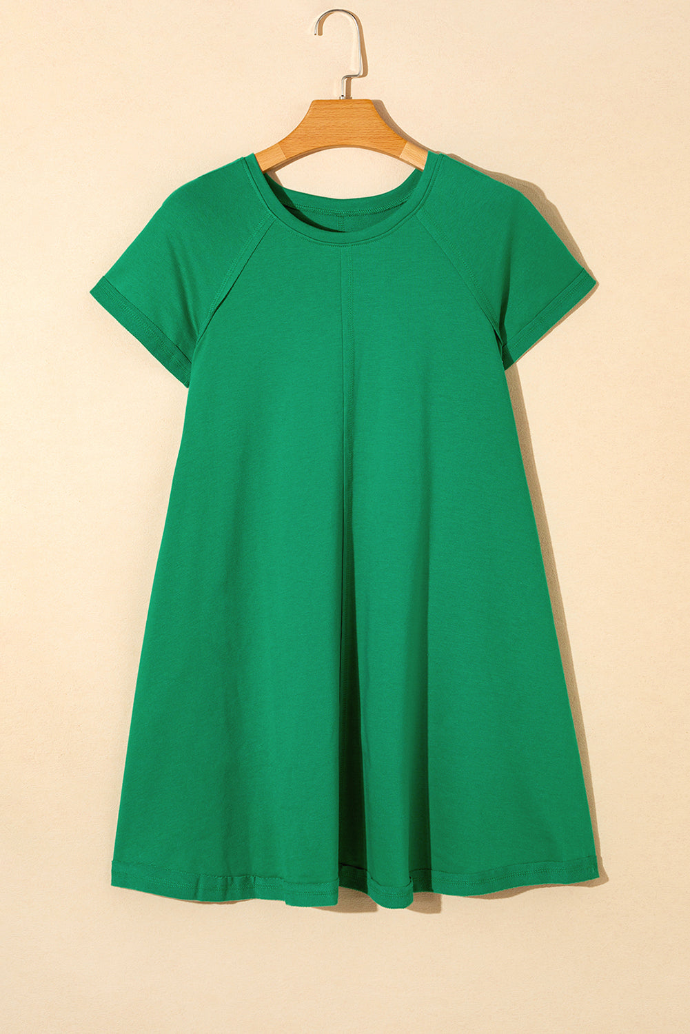 Bright Green Exposed Seamed T-shirt Dress