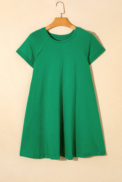 Bright Green Exposed Seamed T-shirt Dress